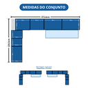 Ver imagem 6 de Guarda-Roupa Modulado Solteiro 8 Portas 2 Gavetas com Escrivaninha Elegance 