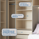 Ver imagem 4 de Guarda-Roupa Modulado Solteiro 8 Portas 2 Gavetas com Escrivaninha Elegance 