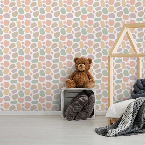 Papel de Parede Infantil - Pedras Kids Arte Destaque 2 Metros