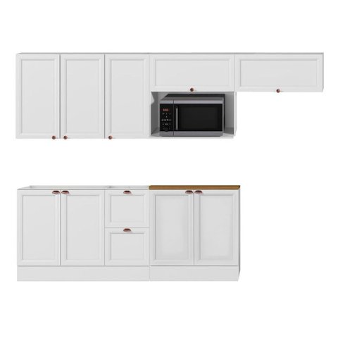 Composição Cozinha Olivía 5 Peças 9 Portas 2 Gavetas para Pia