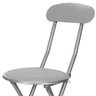 Banqueta Dobrável Com Encosto Em Aço 74cm Cinza - 4