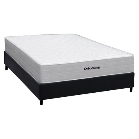 Cama Box Crc Casal +Colchão Molas Plenno Ortobom 138x188