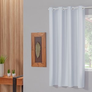 Cortina Blackout 1,10 X1,30 Folha Unica Ilhos para Provador Corta Luz Cor Branco