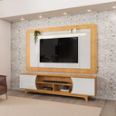 Ver imagem 3 de Bancada com Painel Ector 2 Portas com Led Suporte para Tv de Ate 70 Polegadas Cedro Bali - Dj Moveis