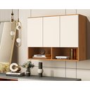 Ver imagem 3 de Armario Aéreo Multiuso Quarto Sala Cozinha Bela 3 Portas:nature/off White