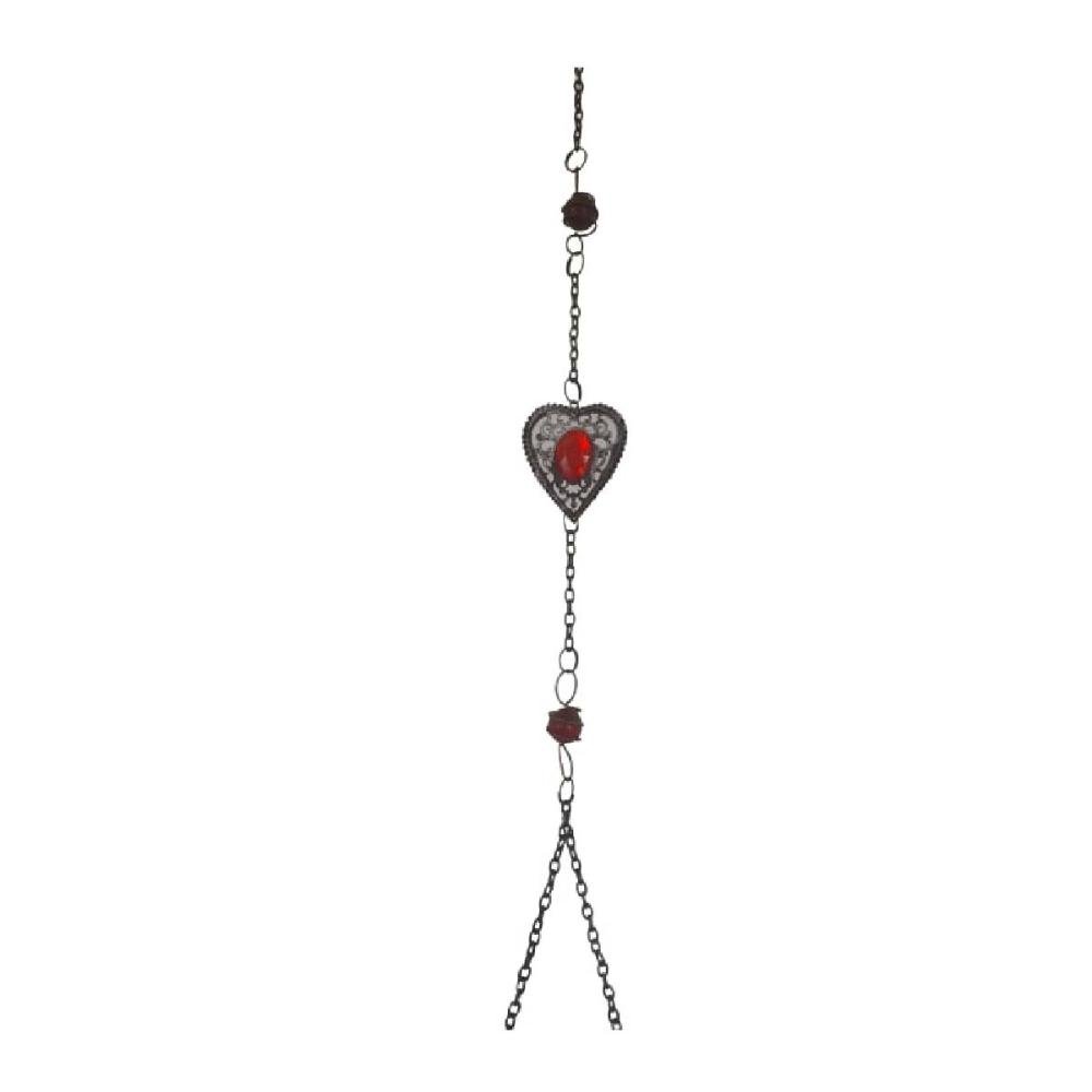 Porta Vela Suspenso Castiçal Decorativo Vidro Luxo Vermelho - 2