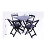 Conjunto Mesa de Madeira Dobrável com 4 Cadeiras - Tabaco - 2