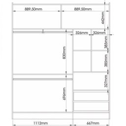 Guarda Roupa 2 Portas de Correr 2 Gavetas com Espelho Classic  - 6