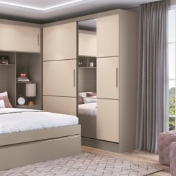 Guarda Roupa 2 Portas de Correr 2 Gavetas com Espelho Classic  - 1