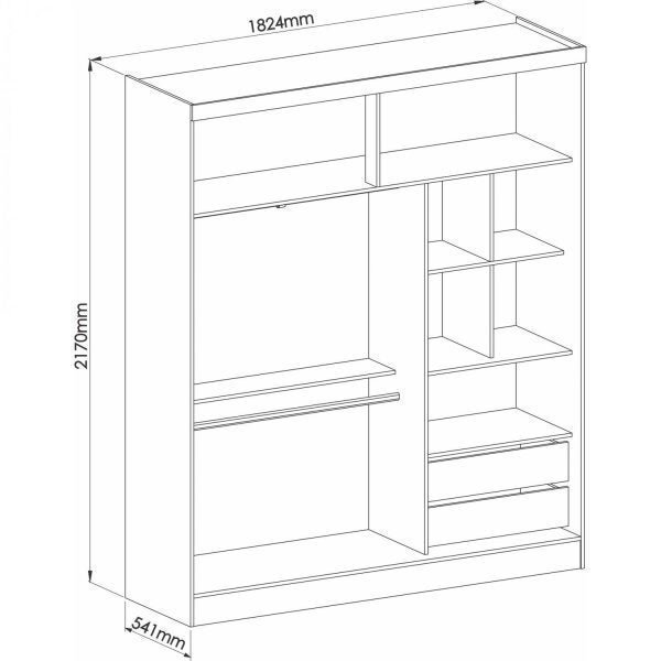 Guarda-Roupa Casal 2 Portas 2 Gavetas Classic  - 4