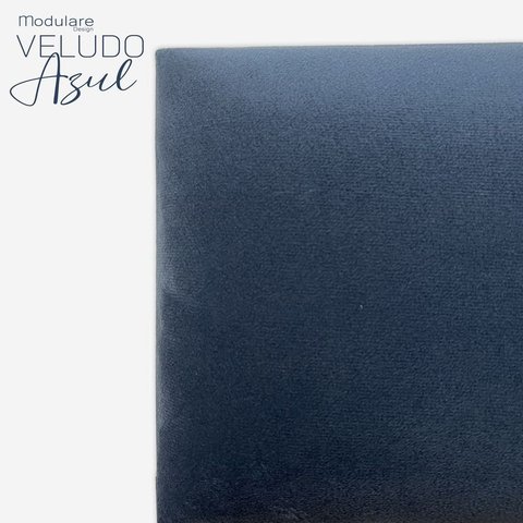 Cabeceira Pétala 120cm para Cama de Solteiro:veludo Azul