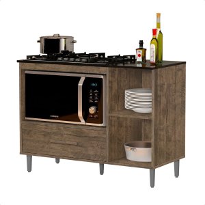 Balcão Cozinha para Cooktop de 5 Bocas Canela:canela