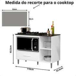 Balcão Cozinha para Cooktop de 5 Bocas Canela:canela - 3