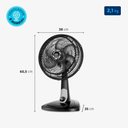 Ver imagem 2 de Ventilador de Mesa Mondial Turbo 06 Pás Vt-30-nb 110v
