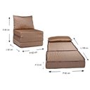 Ver imagem 3 de Sofá Infantil Solteiro Luck Puff D23 Tecido Marrom Quadriculado - Luckspuma