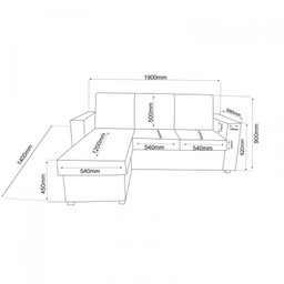 Sofá 3 Lugares com Chaise Flash 190x140cm Yescasa - 4