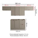 Ver imagem 3 de Cozinha Armário 4 Peças Balcão sem Tampo 280 cm Unna Gris Poliman