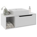Ver imagem 1 de Gabinete 1 Porta com Cuba para Banheiro Bn3600x44 Branco Tecno Mobili