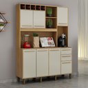 Ver imagem 2 de Cozinha Compacta Granada 7 Portas e 2 Gavetas Cinamomo/off White - Valdemóveis