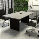 Ver imagem 1 de Mesa Reunião Corporativa 200cm X 90cm C/ Caixa de Tomada F5 Cor:cinza Sagrado com Preto