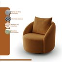 Ver imagem 4 de Poltrona Decorativa Orgânica Giratória Boucle Terracota Cali Estofama