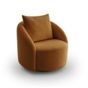 Ver imagem 1 de Poltrona Decorativa Orgânica Giratória Boucle Terracota Cali Estofama