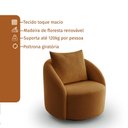 Ver imagem 5 de Poltrona Decorativa Orgânica Giratória Boucle Terracota Cali Estofama