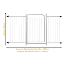 Ver imagem 2 de Grade Proteção Segurança Portão Pet 80cm Branco Bebê Cão com Extensor 1 de 30cm e 1 de 40cm Itagold