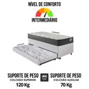 Ver imagem 7 de Bicama Box Baú Viúva 120x203 Courino Linho Branco com Colchão Adapto Molas Ensacadas Ecoflex