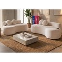Ver imagem 1 de Conjunto de Sofá 3 e 2 Lugares Veda Xpand Tech Tecido Bouclê Bege Claro Cama Inbox