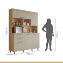 Ver imagem 4 de Cozinha Compacta 5 Portas 2 Gavetas Nesher Nobreza 160cm Mdf Carvalho/greige