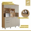 Ver imagem 5 de Cozinha Compacta 5 Portas 2 Gavetas Nesher Nobreza 160cm Mdf Carvalho/greige
