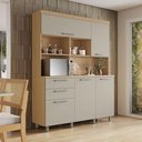 Ver imagem 2 de Cozinha Compacta 5 Portas 2 Gavetas Nesher Nobreza 160cm Mdf Carvalho/greige