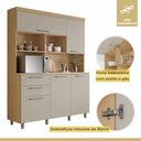 Ver imagem 6 de Cozinha Compacta 5 Portas 2 Gavetas Nesher Nobreza 160cm Mdf Carvalho/greige
