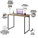 Ver imagem 4 de Kit 02 Mesas Para Escritório e Home Office Industrial Aspen 90 cm C01 Carvalho - Lyam Decor