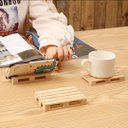 Ver imagem 2 de Kit 4 Porta Copos e Xícaras Mini Pallet de Madeira Decorativo