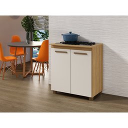 Balcão para Cooktop 5 Bocas Fox Arte Móveis Cinamomo/off White - 5