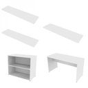 Ver imagem 2 de Escrivaninha Mesa Escritório com Nichos e 3 Prateleiras 190cm Branco