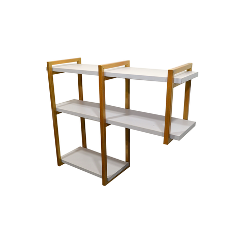 nicho INVERTIDO metalon 90X15 CINZA CLARO/DOURADO  METALICO 04