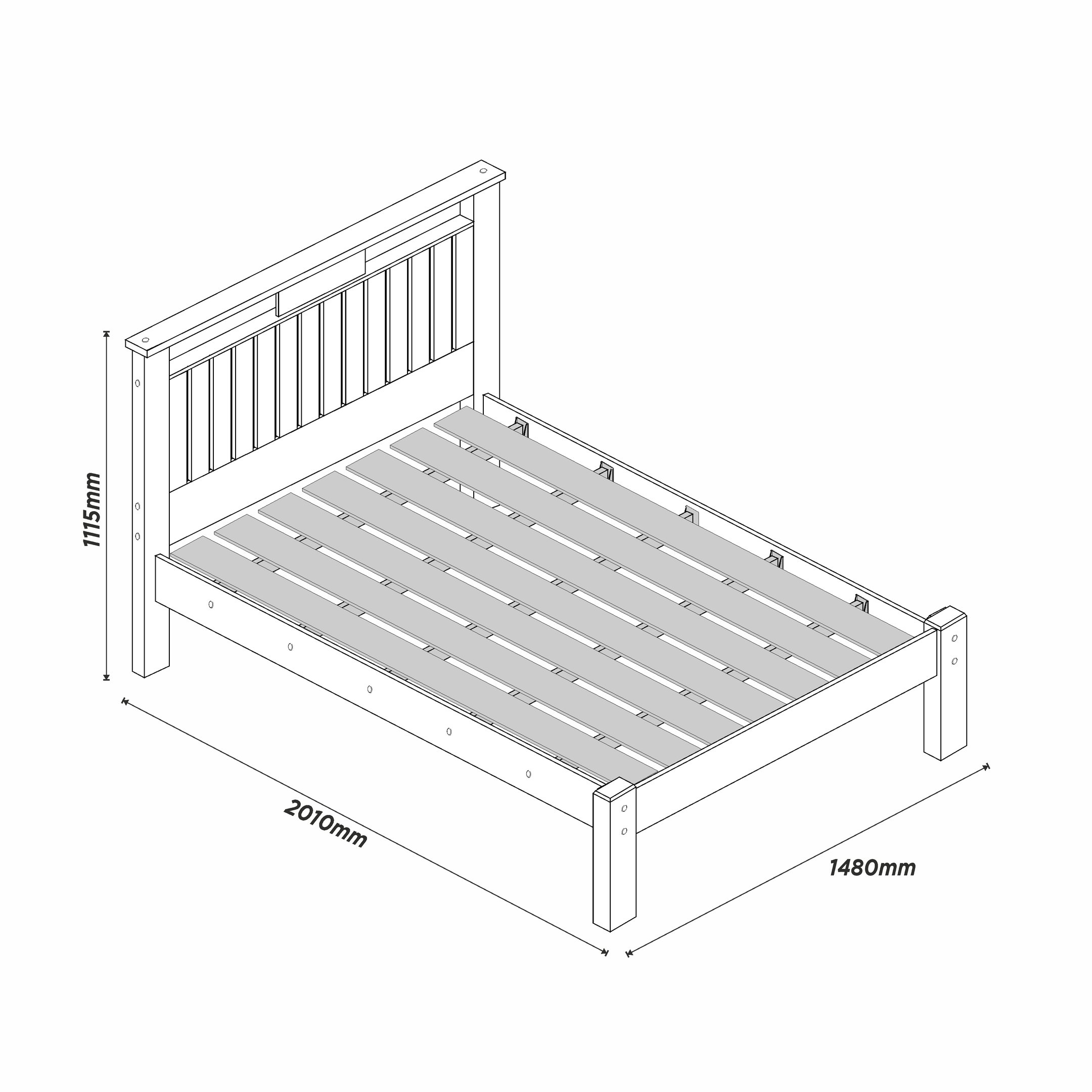 Cama Casal Ripada Alaska P/colchão 1.88x1.38:off White/ Naturale - 2