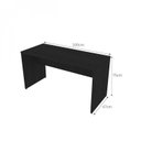 Ver imagem 3 de Escrivaninha Mesa Escritório com Nichos e 3 Prateleiras 190cm Preto