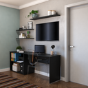 Ver imagem 6 de Escrivaninha Mesa Escritório 190cm com Nichos e 3 Prateleiras