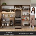 Ver imagem 5 de Armário de Cozinha Compacta 229cm Rustic/Preto Emilly Pop Madesa 02