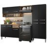 Armário de Cozinha Compacta 229cm Rustic/Preto Emilly Pop Madesa 02 - 3