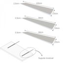 Ver imagem 6 de Escrivaninha Mesa Escritório com Nichos e 3 Prateleiras 190cm Cinza Cristal