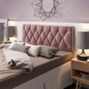 Ver imagem 1 de Cabeceira Para Cama Box Queen 1,60 Estofada Paris Suede Rose