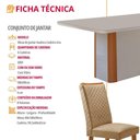 Ver imagem 4 de Mesa Isadora 6 Lugares Tampo MDF Vidro Serigrafado Off White 180cm Moderna
