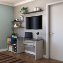 Ver imagem 7 de Escrivaninha Mesa Escritório 190cm com Nichos e 3 Prateleiras