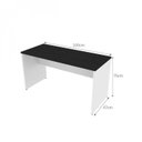 Ver imagem 3 de Escrivaninha Mesa Escritório com Nichos e 3 Prateleiras 190cm Branco e Preto