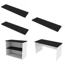 Ver imagem 2 de Escrivaninha Mesa Escritório com Nichos e 3 Prateleiras 190cm Branco e Preto